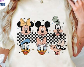 Retro shirt Mickey en vrienden, Disneyworld-T-shirt dames, Disneyland Family Vacation 2025, Disney-verjaardagscadeaus, Magic Kingdom-shirt