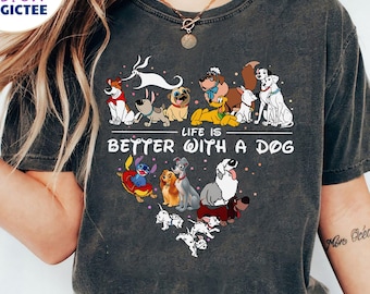 Retro Vintage Disney Dogs Shirt, Disney Dogs Lover T-shirt, Retro Vintage Disney Dogs Tee, Life is Better With Dogs Disney , Disney Family