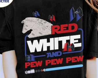 Star Wars Happy Independence Day 2025 shirt, Patriotic American Flag Pew Pew Pew Red White Blue shirt, 4th of July, Disneyland Family Trip