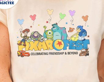Vintage Pixar Fest Disneyland 2025 Shirt, Disneyland Pixar Trip Tshirt, Meet me at Pixar Pier Disney Pixar Characters, Disneyland Trip Shirt