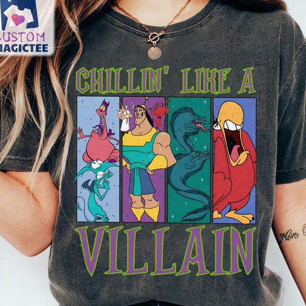 Disney Villains Sidekicks Shirt, Kronk Iago Pain Panic Flotsam T-shirt, Chillin' Like a Villain, Disneyland Family Trip Matching Shirt 2025