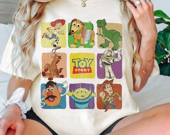 Vintage Toy Story Characters Shirt, Disney Toy Story Tshirt, Disneyland Family Vacation Gifts 2025, Magic Kingdom, Disney Woody Buzz teer