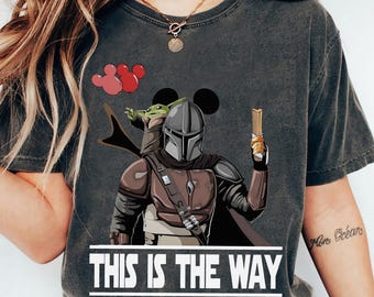 Camiseta "This Is The Way", camiseta de El Mandaloriano, regalos para vacaciones familiares en Disneyland 2025, Magic Kingdom, camiseta de Star Wars, Galaxy's Edge, Disneyland