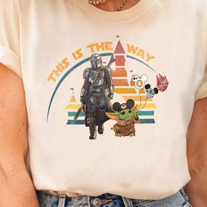 Vintage This Is The Way Shirt, The Mandalorian Tshirt, Disneyland Family Vacation Gifts 2025, Magic Kingdom, Star Wars Unisex Tee