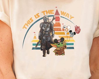 Vintage Dies ist der Weg Shirt, das mandalorianische Tshirt, Disneyland Familienurlaub Geschenke 2025, Magic Kingdom, Star Wars Unisex T-Shirt