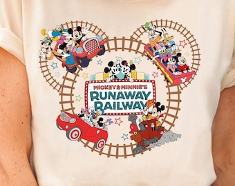ディズニー ミッキー＆ミニーのランナウェイ・レールウェイ 何も止められない シャツ、ディズニーランド ファミリーバケーションギフト 2025、マジックキングダム Tシャツ