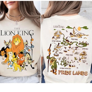 Chemise couleur confort recto-verso, Simba Rafiki Pumbaa Timon Disney lavé Tshirt, Disneyland Trip, Magic Kingdom