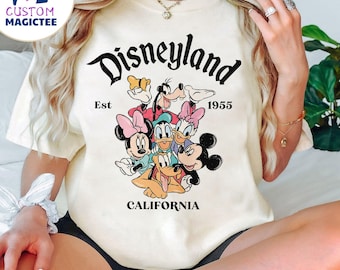 Camiseta de Disneyland (1955), camiseta retro de Disneyland California, viaje vintage a Disneyland, el Reino Mágico, camiseta de Mickey y sus amigos