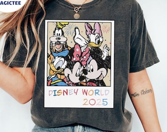 Vintage Mickey And Friends Polaroid Shirt, Disneyworld 2025 Tshirt, Vintage Disneyland Vacation Trip, The Magic Kingdom, Disney Family