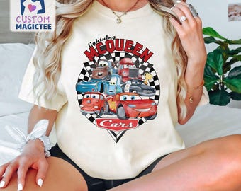 Vintage Lightning Mcqueen Comfort Colors Shirt, Disney Car T-shirt, Cars Family Shirts, Cars Land Tee, Radiator Springs Shirt