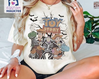 Retro Buzz Woody Jessie Rex 1995 Shirt, Vintage Disney Pixar Toy Story Halloween Comfort Color T-shirt, , Toy Story Group Halloween Tee