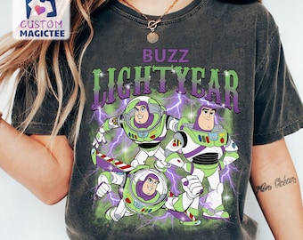 Buzz Lightyear Shirt, Vintage Disney Toy Story Group Character Portrait Comfort Colors T-shirt, Disneyland Family Matching, Disney Toy Story
