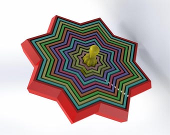 Star Maze Fidget Toy 3D Printable | Sensory Stress Relief Toy | DIY 3D Print STL File