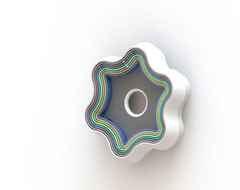 Archivo STL del Fidget Spinner Estrella Arcoíris: Juguete de escritorio para imprimir en el lugar (descarga instantánea)