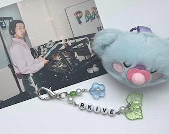 BTS RM 'Rkive' Inspired Charm | Floral Beaded Keychain