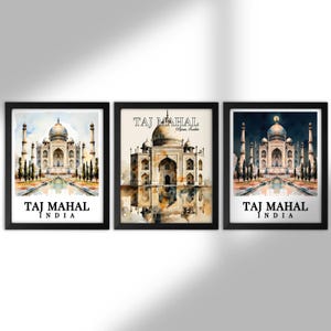 Taj Mahal Watercolor Travel Posters, Taj Mahal Painting, Taj Mahal Poster, Travel Poster, Wall Art, digital download