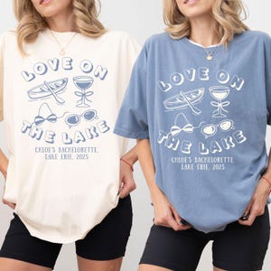 Love on the Lake Bachelorette Party Shirts, Custom Martini Girl Trip Lake Bachlorette Party, Camping Hiking Bride, Custom Bachelorette Shirt