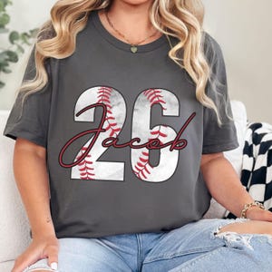 Custom Baseball Pocket Shirt, Baseball Comfort Colors , Personalized Baseball Number Shirt, Baseball Gift, Baseball Fan Tee, Sports Mom Tee