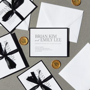 Casamento coreano, convite de casamento no estilo coreano - produto físico, convite móvel de cortesia, código QR RSVP (inglês/coreano disponível)