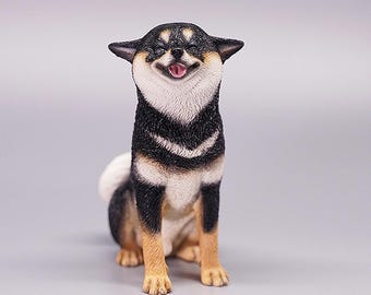 JXK Studio Shiba Inu Dog Figurine, Resin Pet Statue, Dog Memorial Gift