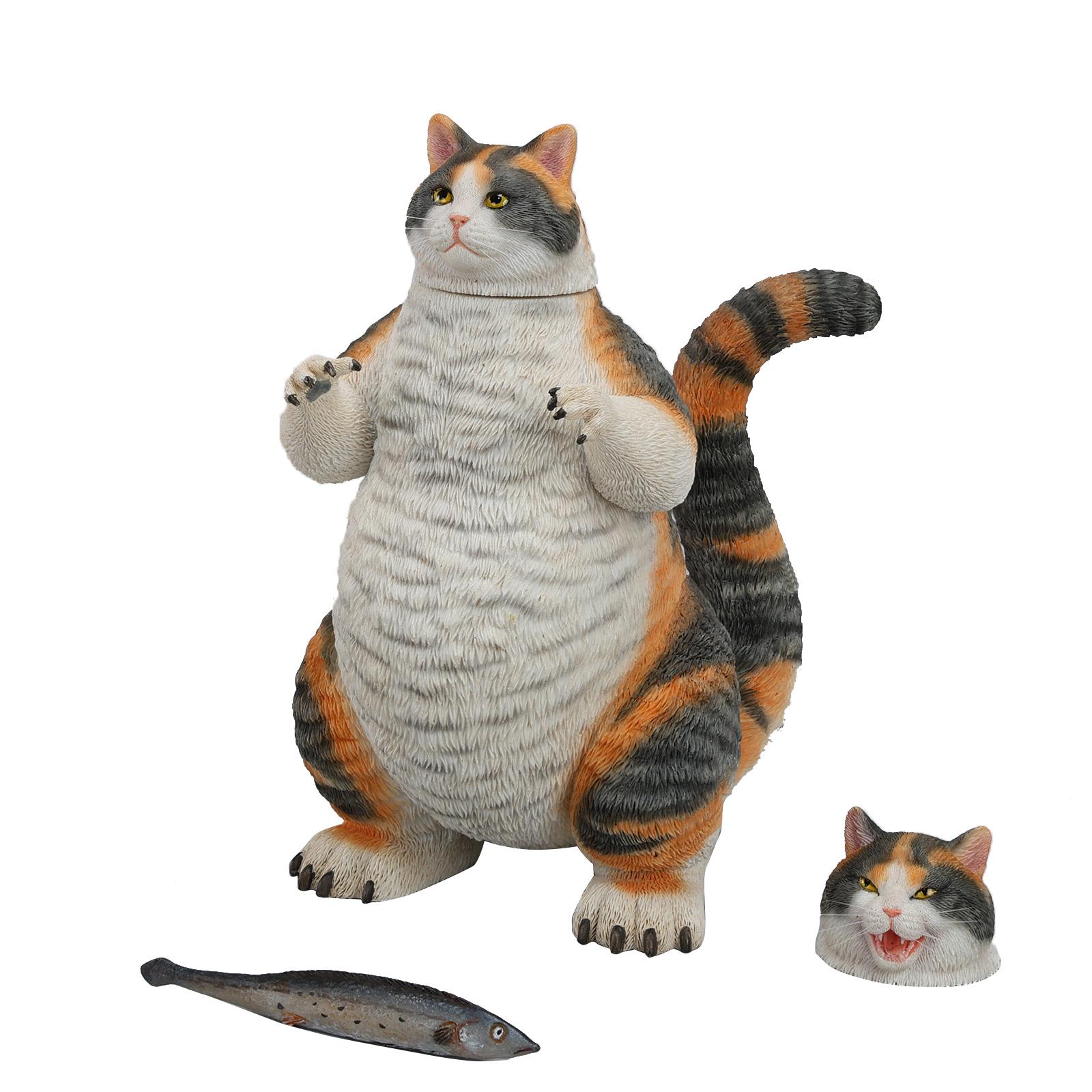 JXK Studio Handmade Catzilla Resin Sculpture, Meowzilla Kaiju Cat