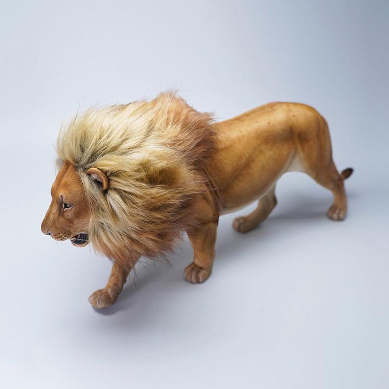 JXK Studio Handcrafted Lion Figurine – Realistic Resin Animal Statue ...