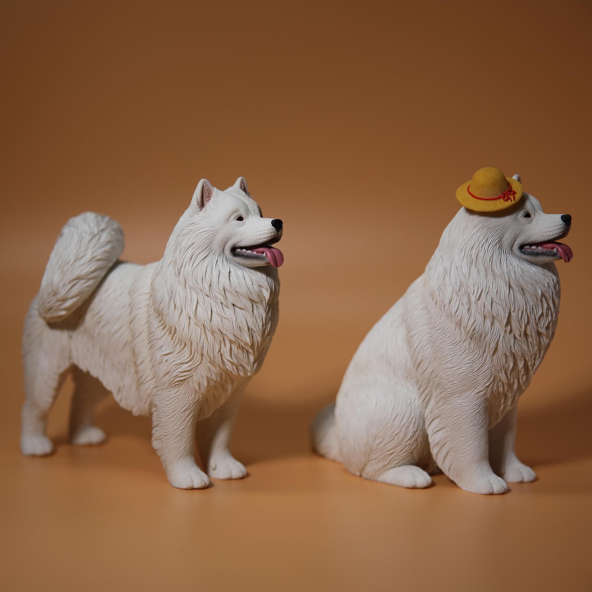 JXK Studio Samoyed Dog Figurine, Resin Pet Statue, Dog Memorial