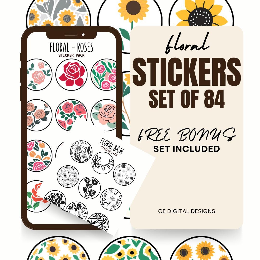 Floral Digital Sticker Pack | Planner & Journal Stickers | Instagram ...