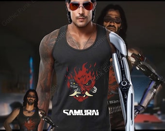 Johnny Silverhand Cosplay Tank Top: Cyberpunk 2077 Unisex Apparel
