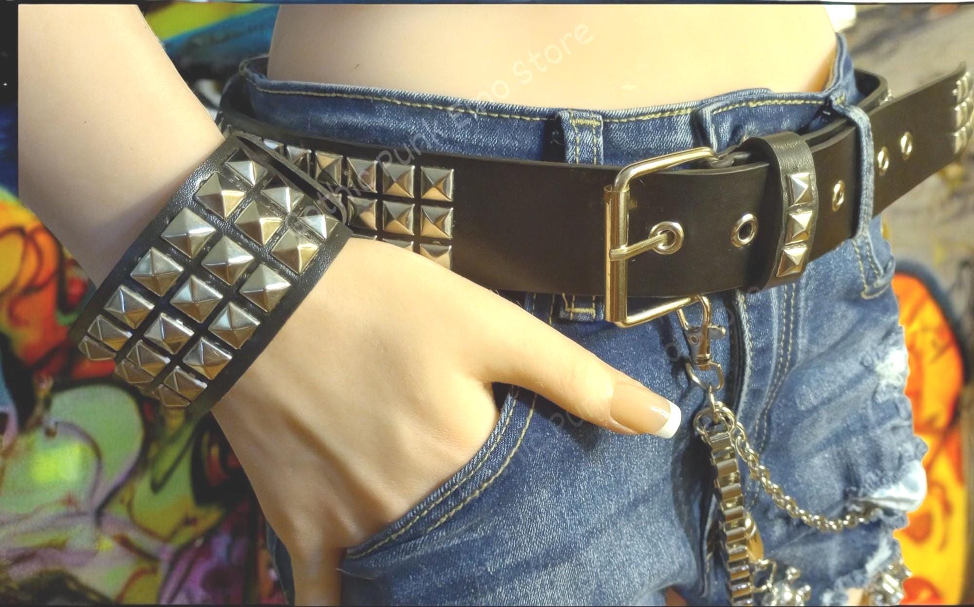 Emo Pyramid Studded Belt: Gothic Punk Rivet Belt - Etsy