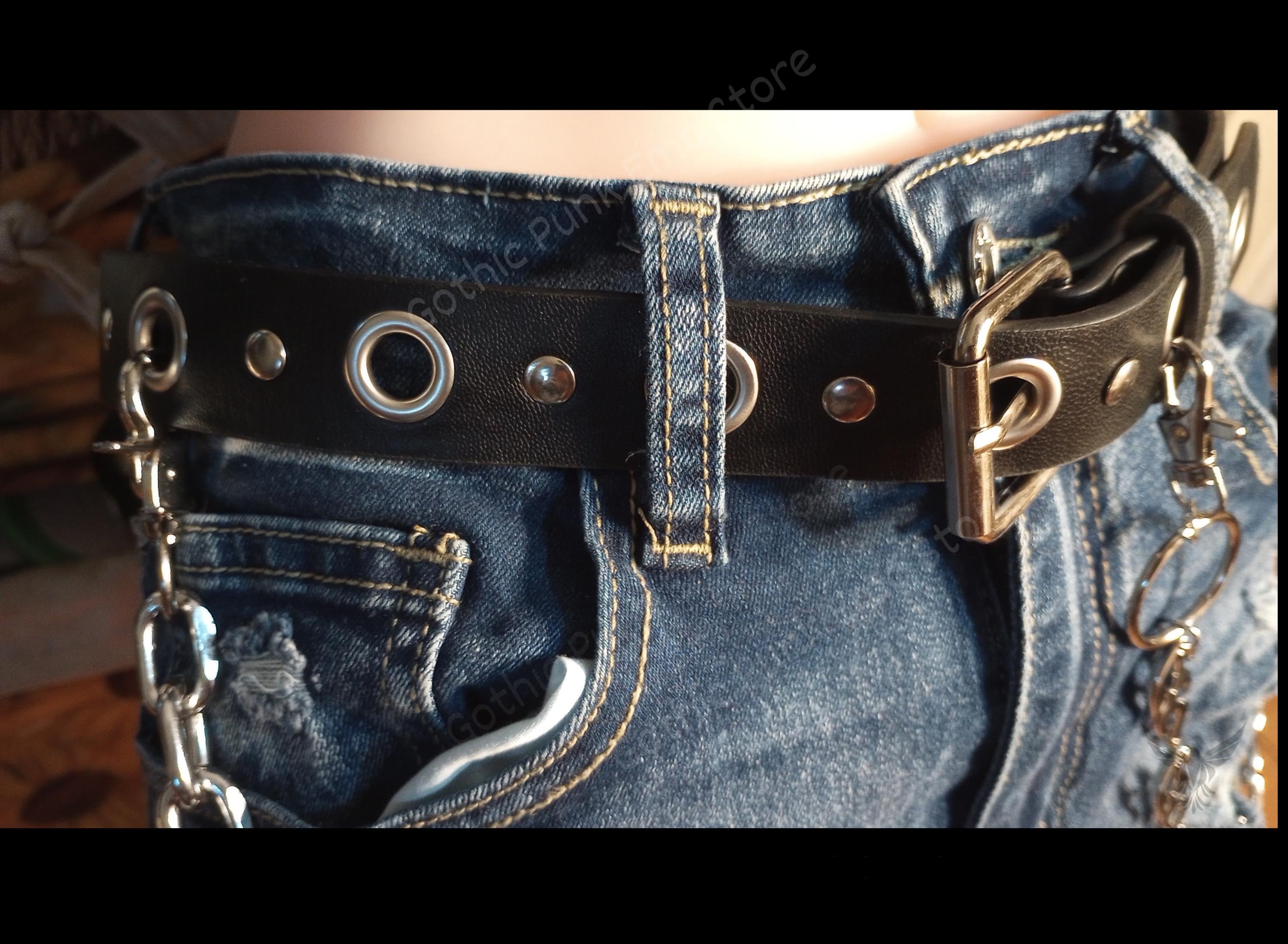 O Ring Belt: Gothic Punk Rock Studded Faux Leather Belt - Etsy