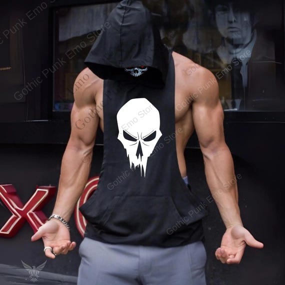 Gothic Skull Gym Hoodie | Men
