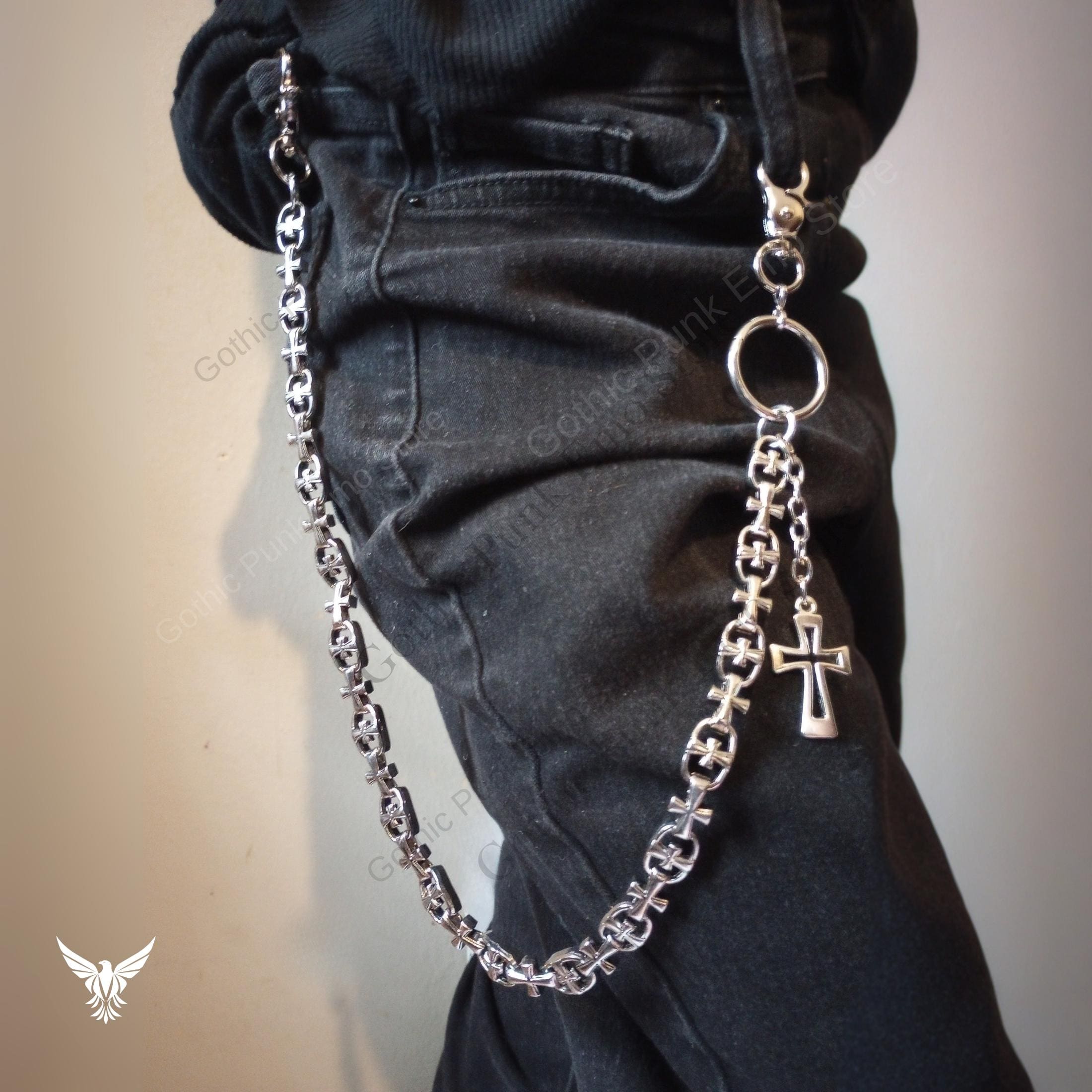 Gothic Cross Wallet Chain: Punk Biker Hip Chain - Etsy