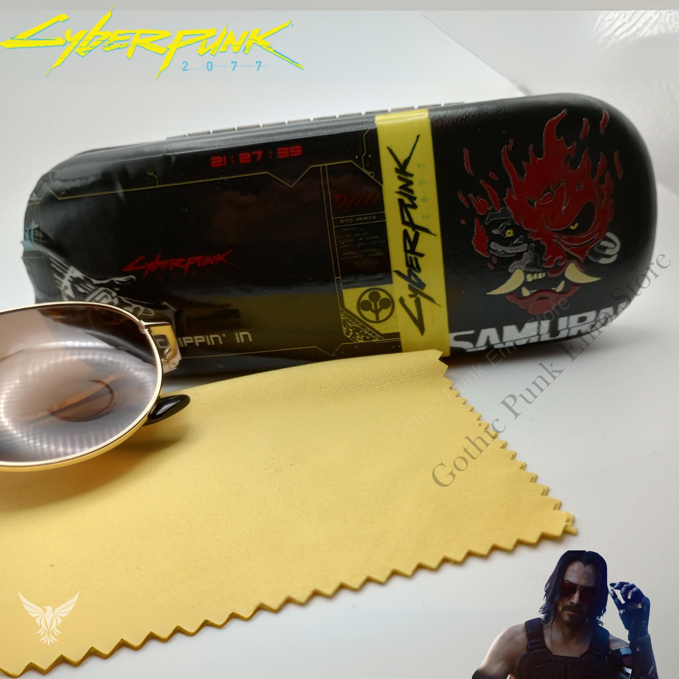 Johnny Silverhand Glasses With Case: Cyberpunk 2077 Cosplay