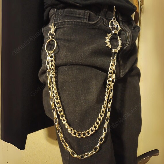 小物 00s archive diavlo bullet Wallet chain Spiked O-ring Wallet Chain: Punk Gothic Biker Jeans Chain - Etsy