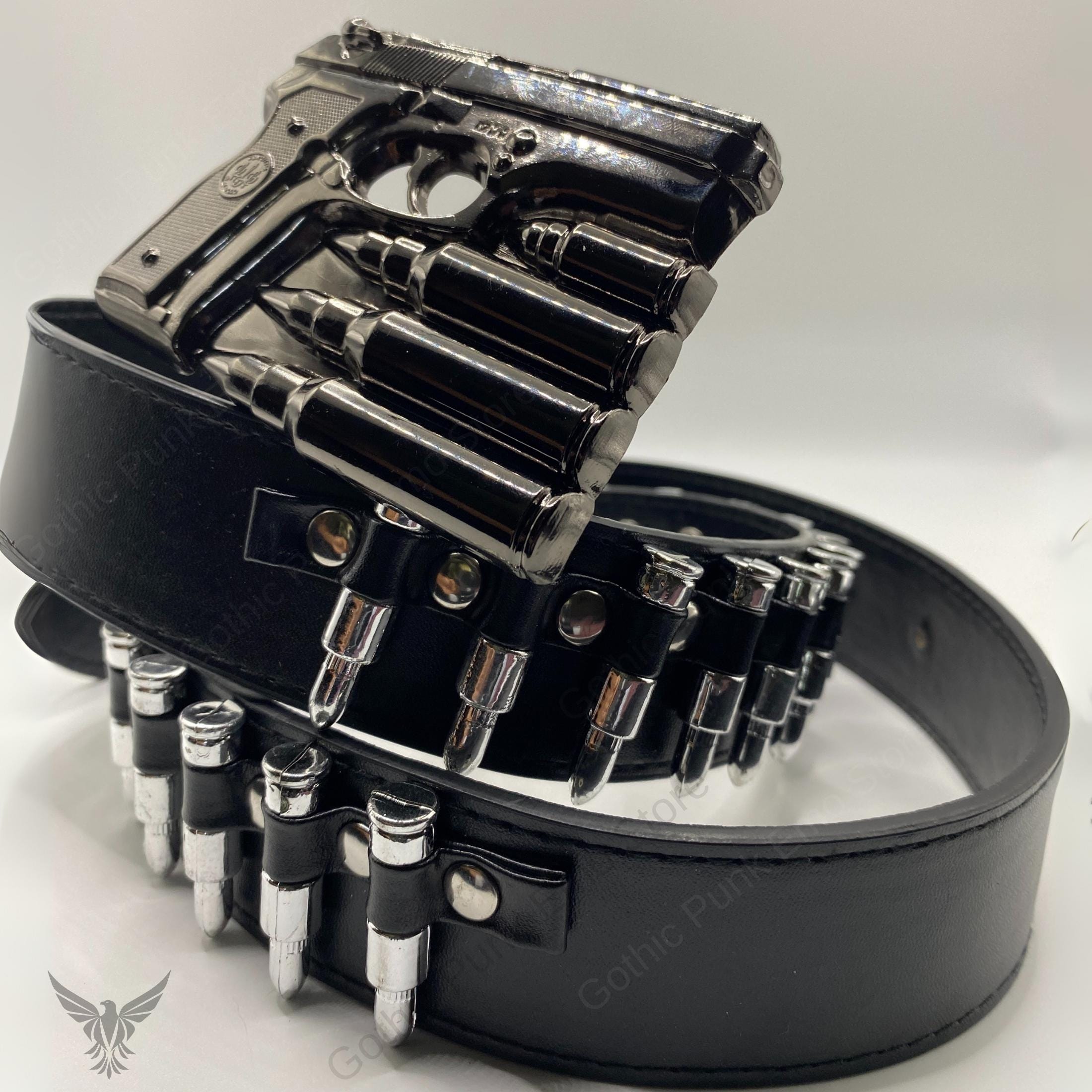 Bullet Belt,gun Punk Belt,gothic Belt,heavy Metal Look 