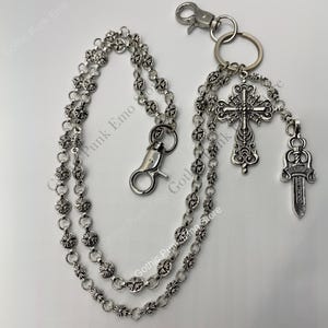 Gothic Punk Emo Pants Chain – Heavy Metal Silver Jean Chain Accessory for Biker, Rock, Skater, and Alternative Fashion