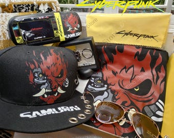 Cyberpunk 2077 Samurai Hat, Glasses, Keychain, Case & Cloth Oni Johnny Silverhand Tank Top Tshirt