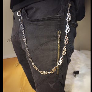 Llama Fuego Rock Gótico Anillo Cartera Cinturón Pantalones Cadena Punk Gótico Grunge Años 90 Alternativo Jeans Emo Llaves Cadena Motociclista Ropa de calle Hip Hop Anime