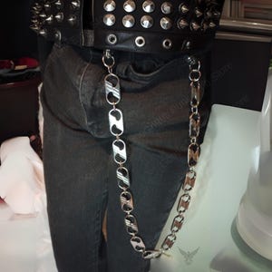 Cadena para billetera, resistente, con pinchos, estilo gótico, con tapa de botella, anillo en O, cinturón, pantalones, estilo punk, gótico, grunge, años 90, alternativo, alt., vaqueros, cadena, llaves, emo, pantalones de motociclista.