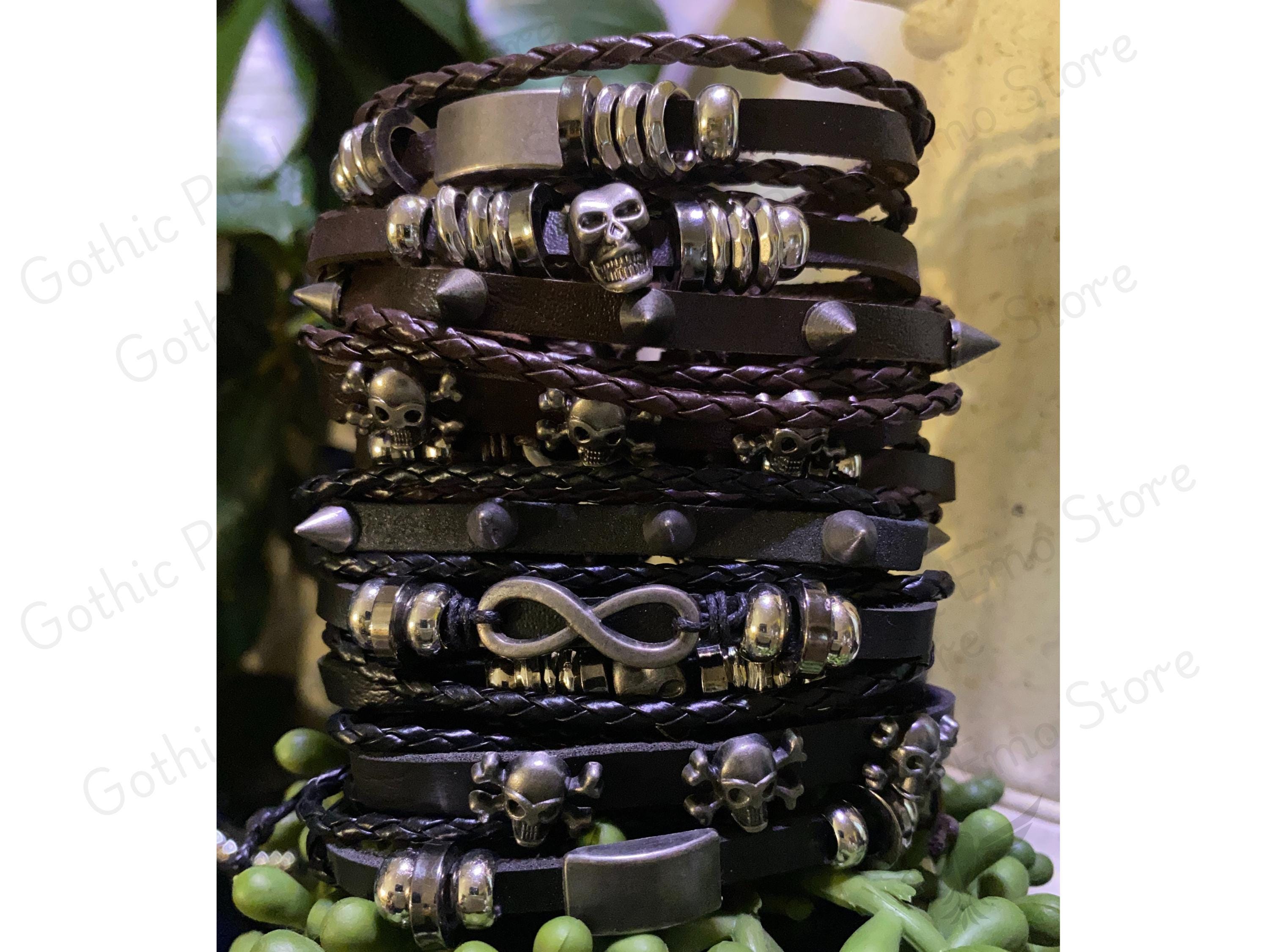 Punk Rock Bangle Gothic Accessories Leather Wristband Studs