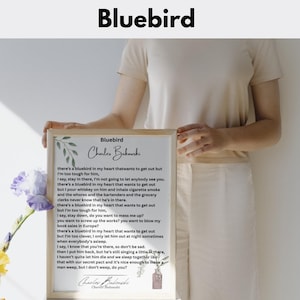 Charles Bukowski &#39;Bluebird&#39; Poem Print: Laminated Wall Art