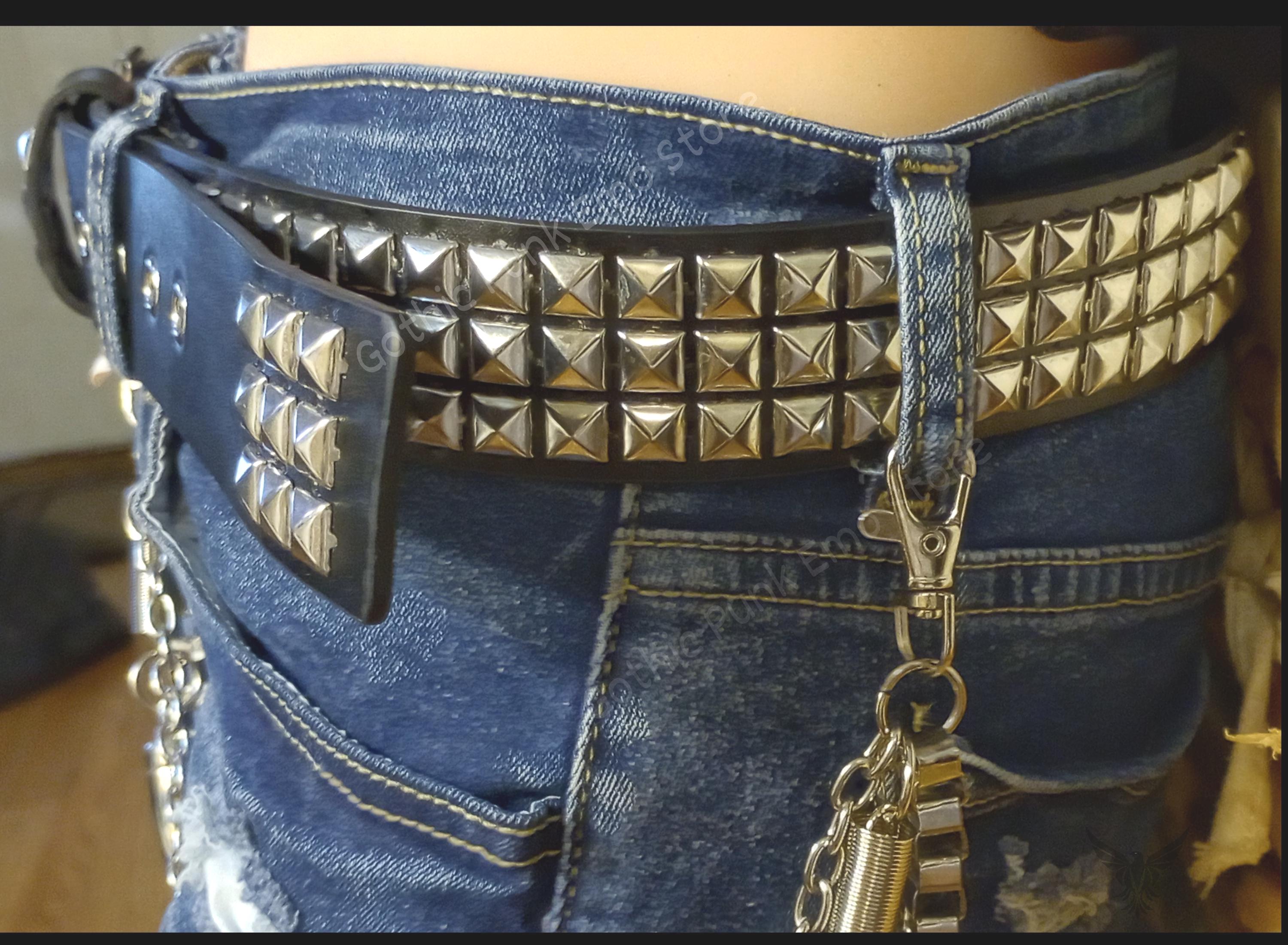 Emo Pyramid Studded Belt: Gothic Punk Rivet Belt - Etsy