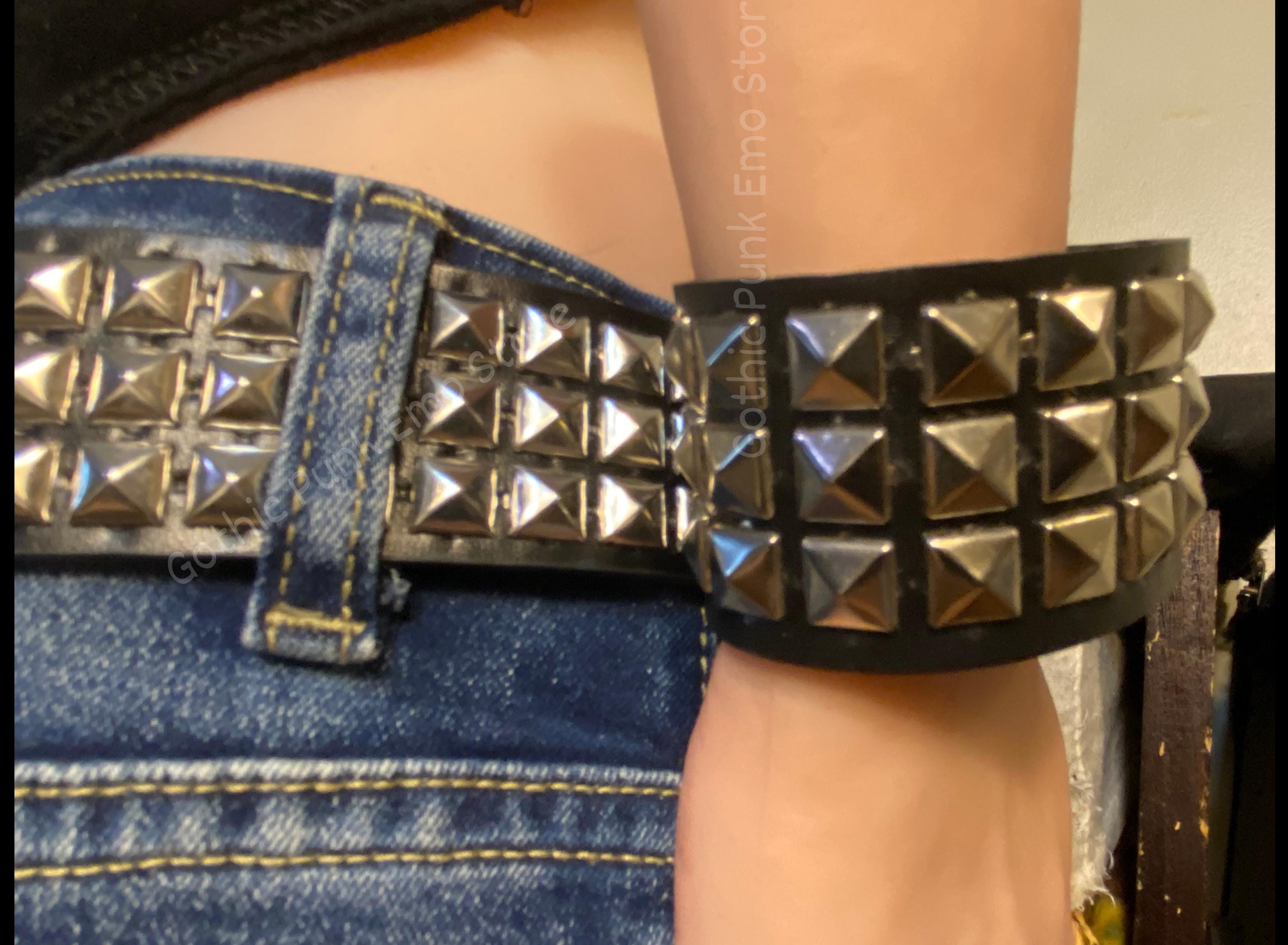 Pyramid Studded Belt: Gothic Punk Rock Rivet Belt - Etsy display picture 1