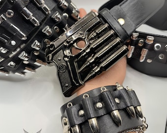 Bullet Belt,gun Punk Belt,gothic Belt,heavy Metal Look  display picture 1