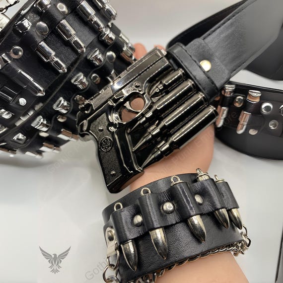 Bullet Belt,gun Punk Belt,gothic Belt,heavy Metal Look  display picture 3