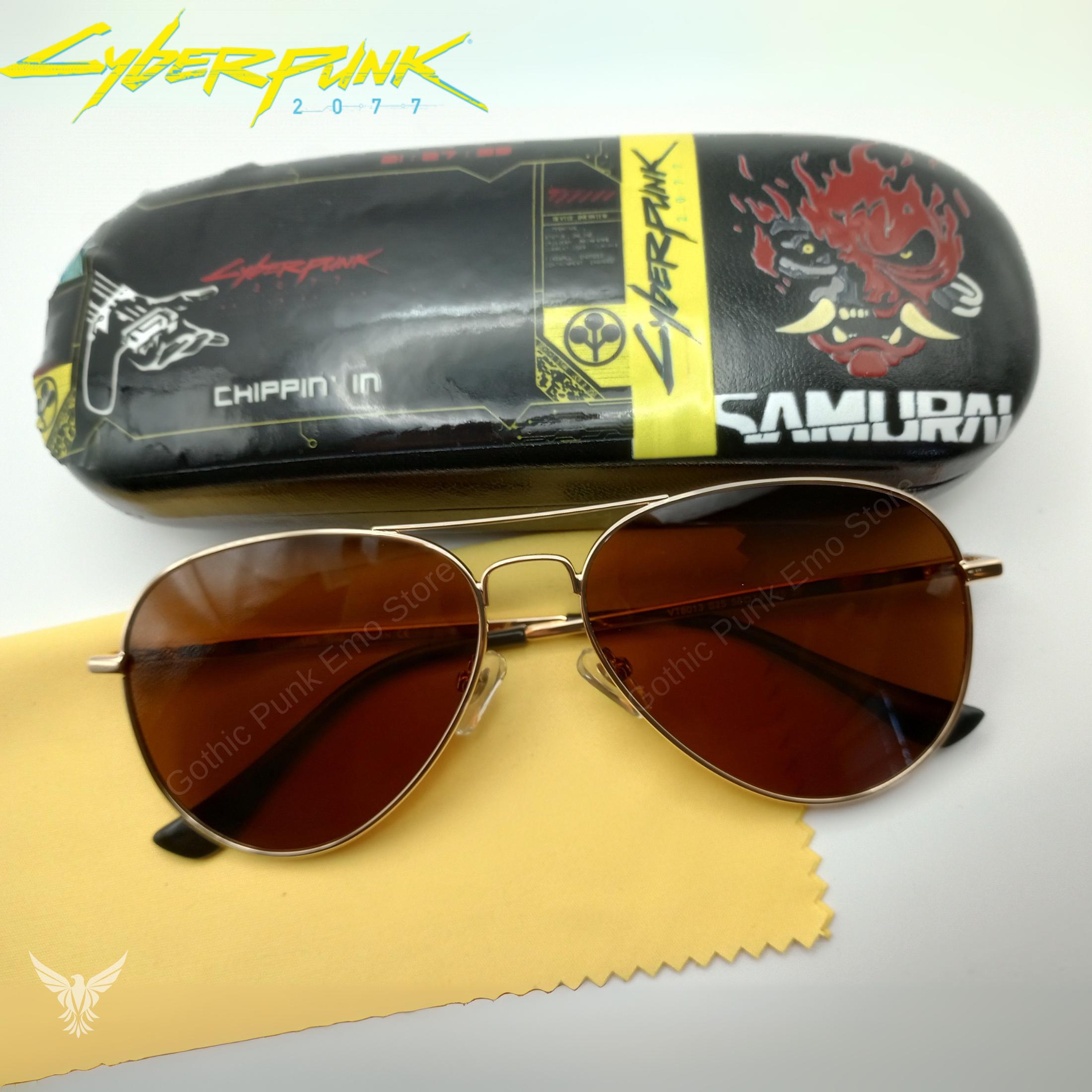 Johnny Silverhand Sunglasses With Case: Cyberpunk 2077 Cosplay