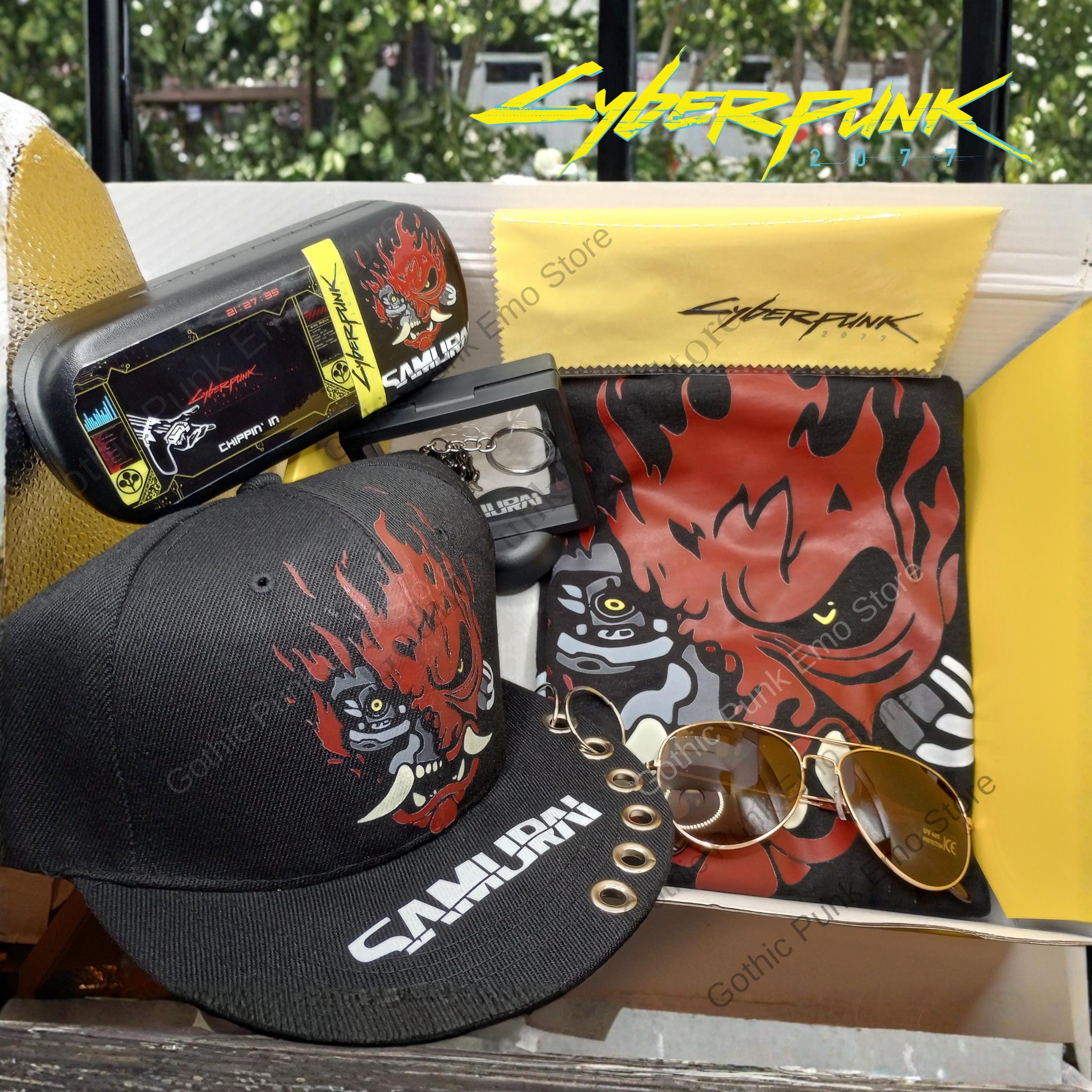 Johnny Silverhand Sunglasses With Case: Cyberpunk 2077 Cosplay