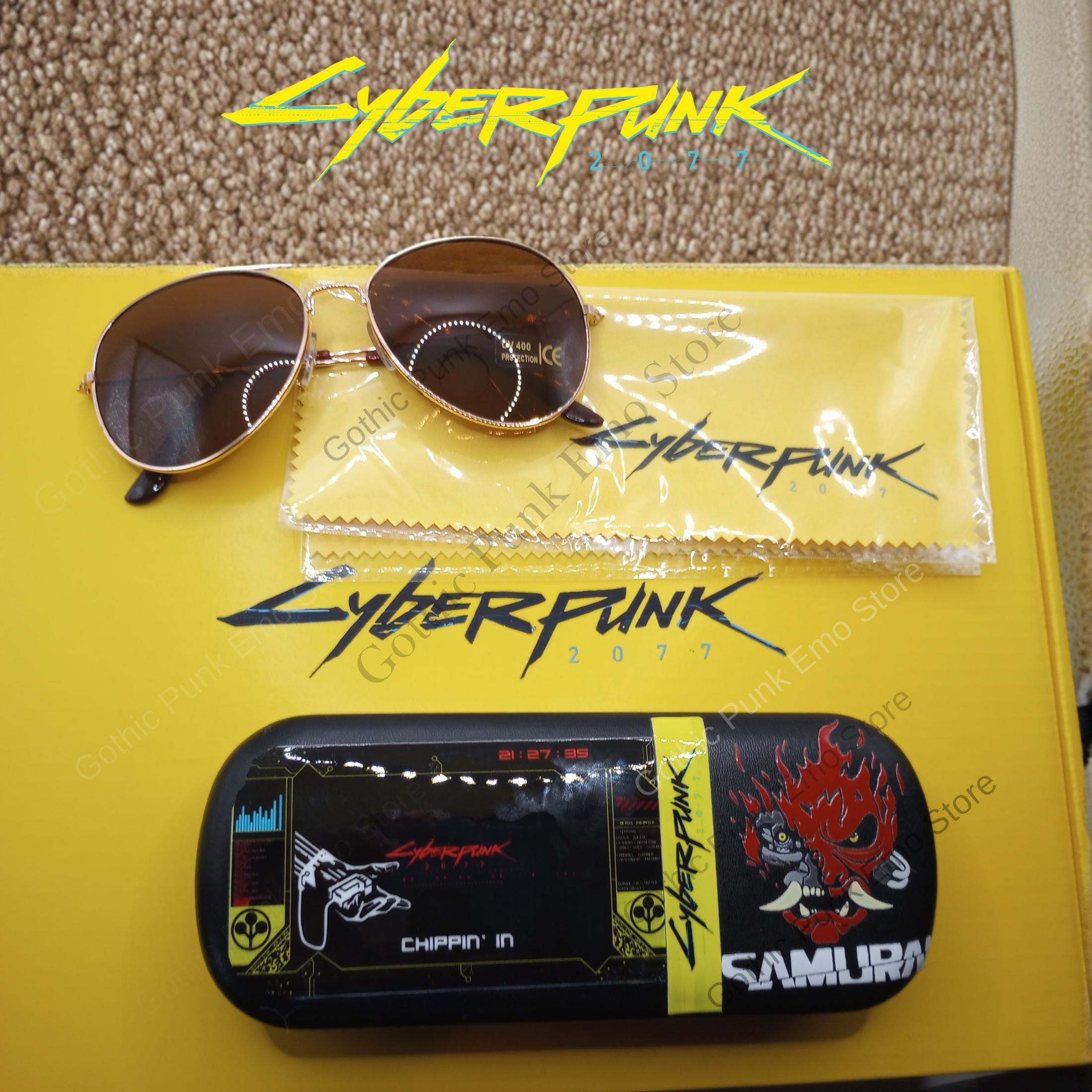 Johnny Silverhand Sunglasses With Case: Cyberpunk 2077 Cosplay