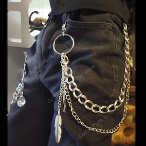 Cuando éramos jóvenes Pantalones Cadena Emo O Anillo Hoja Punk Rock Eboy Gótico Cyberpunk Festival de Música Joyería Regalo Amantes WWWY Musical Retro Emo